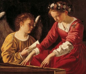 Gentileschi Santa Cecilia suona la spinetta                