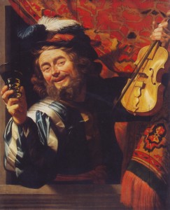 Van Honthorst-Violinista con bicchiere2